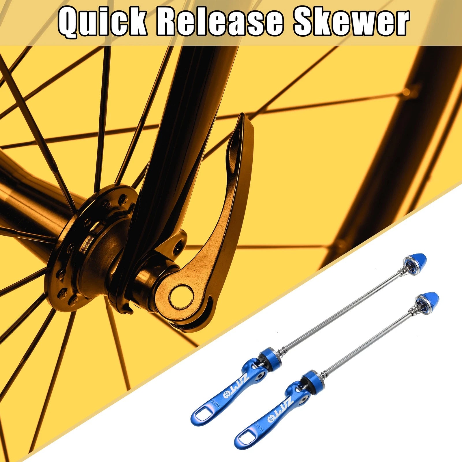 Quick Release Axles Skewers Set Front Rear Blue 150mm 190mm for Bicycle (Pair)