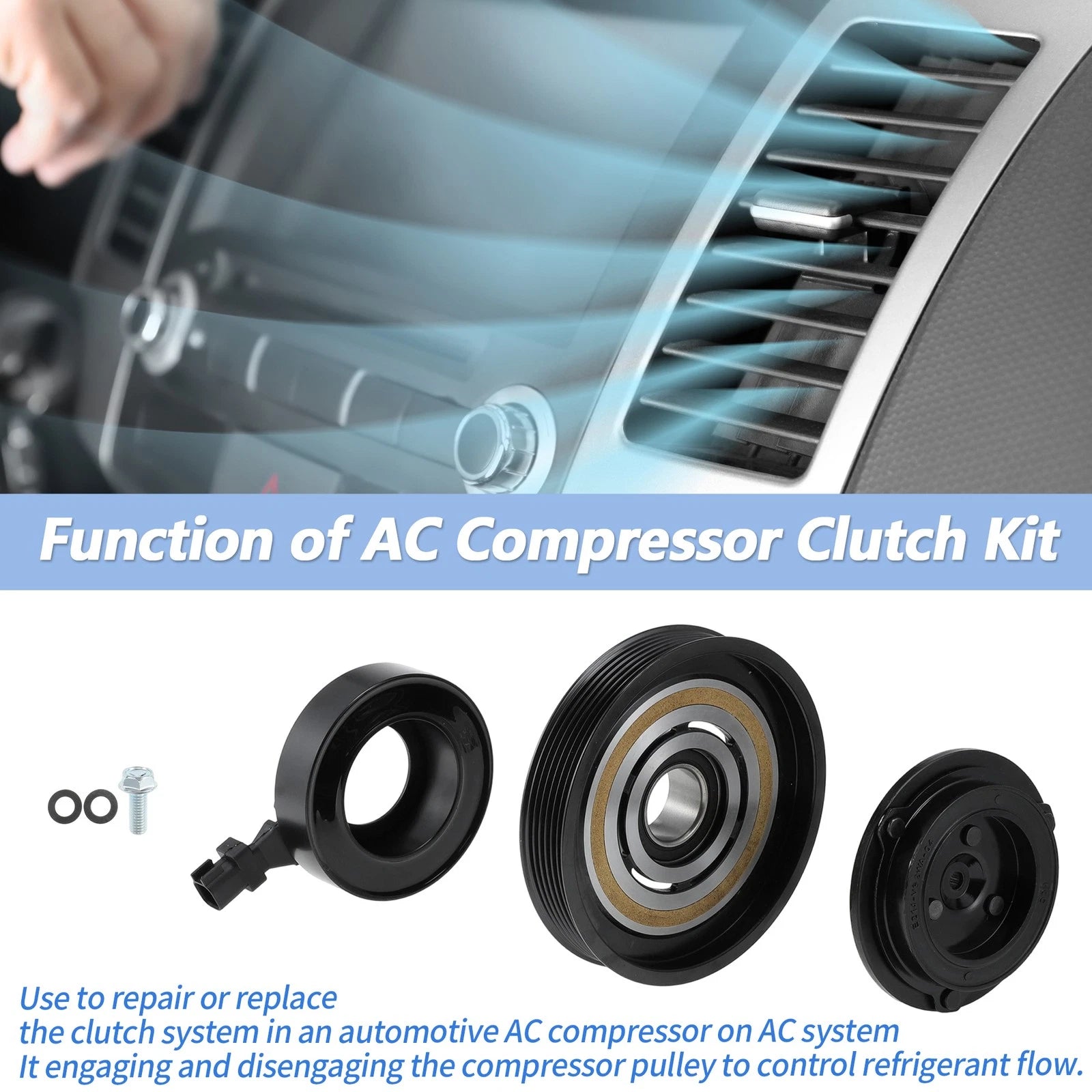 AC Compressor Clutch Kit for Dodge Nitro (2009–2011) & Jeep Liberty (2008–2012)