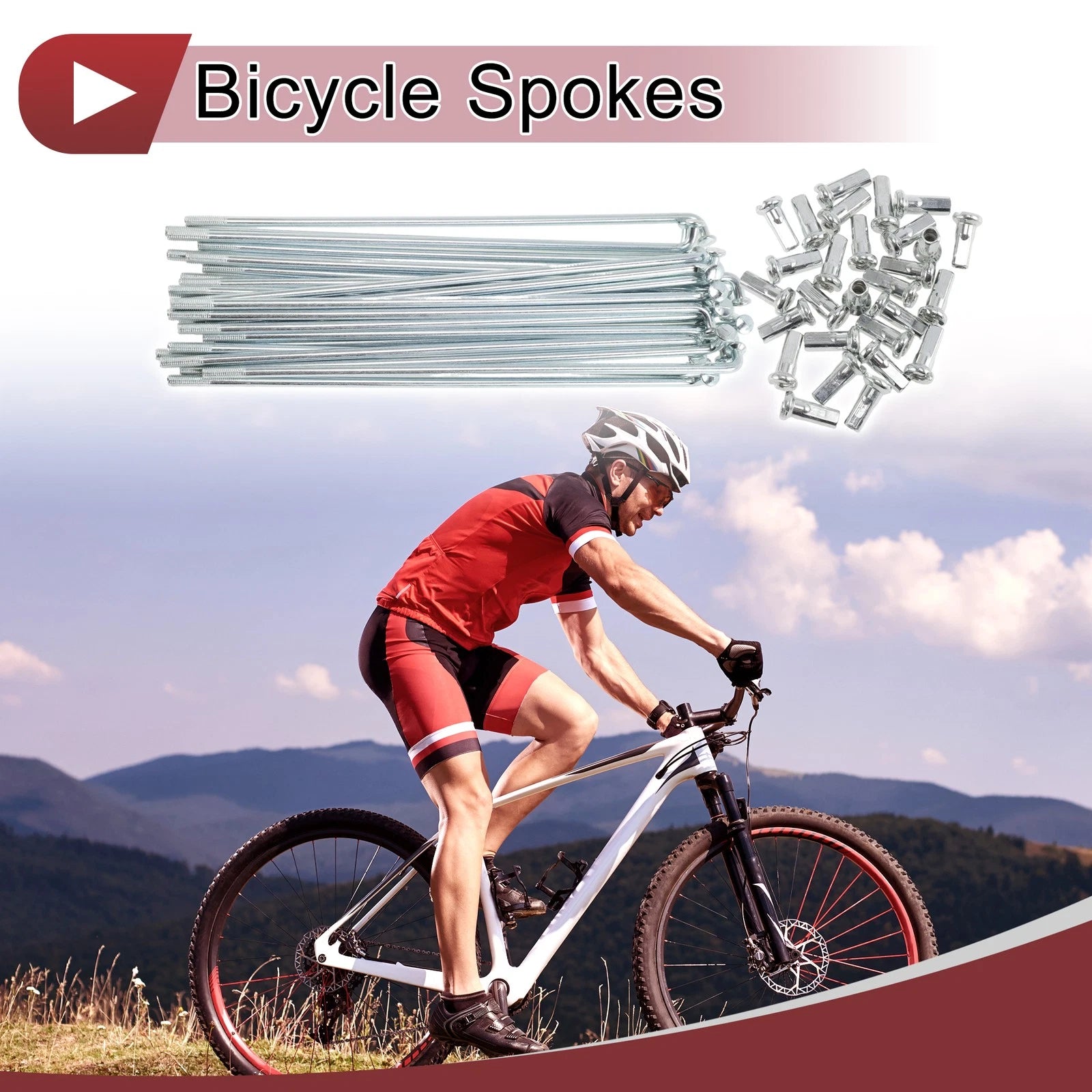 Bicycle Wheel Spokes 127 mm Galvanized Steel for 12G Rim (2005–2015)