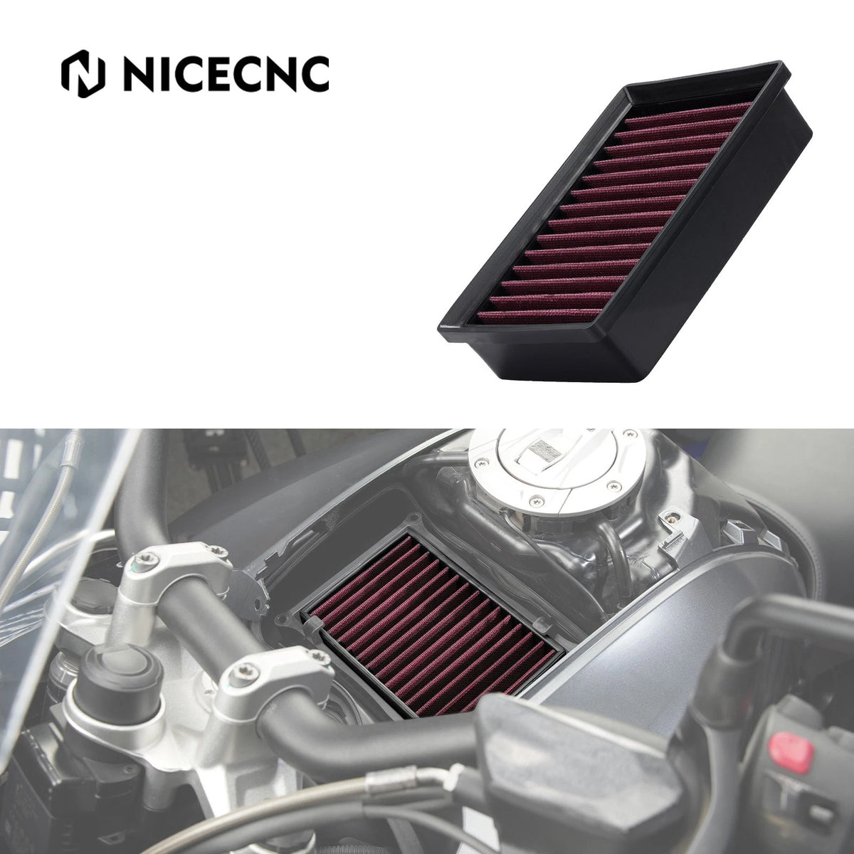 Washable High Flow Panel Air Filter for BMW R1250 RT (2018–2024)