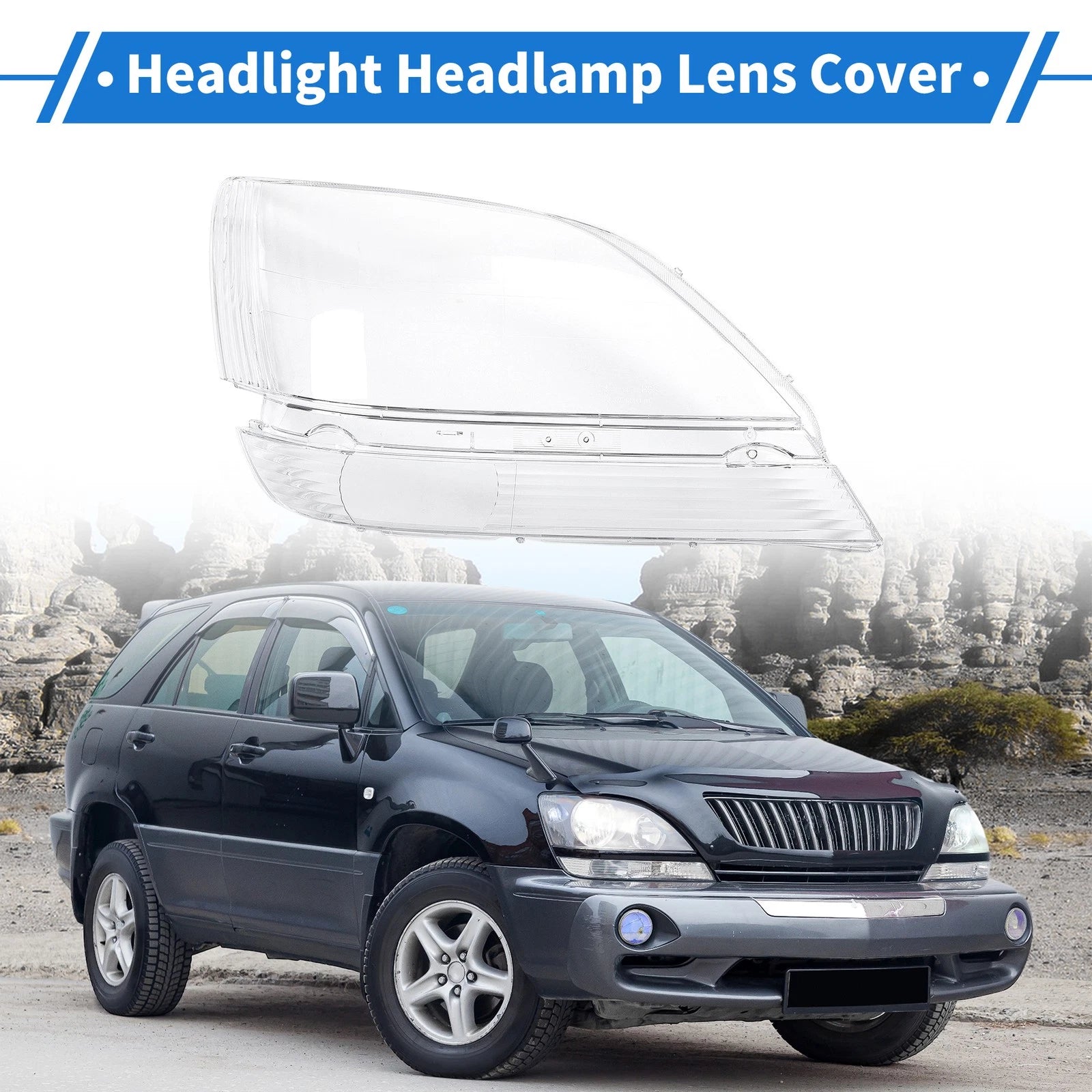 1 Pcs Headlight Lens Cover Front Right for Lexus RX300 (1999–2003) Clear