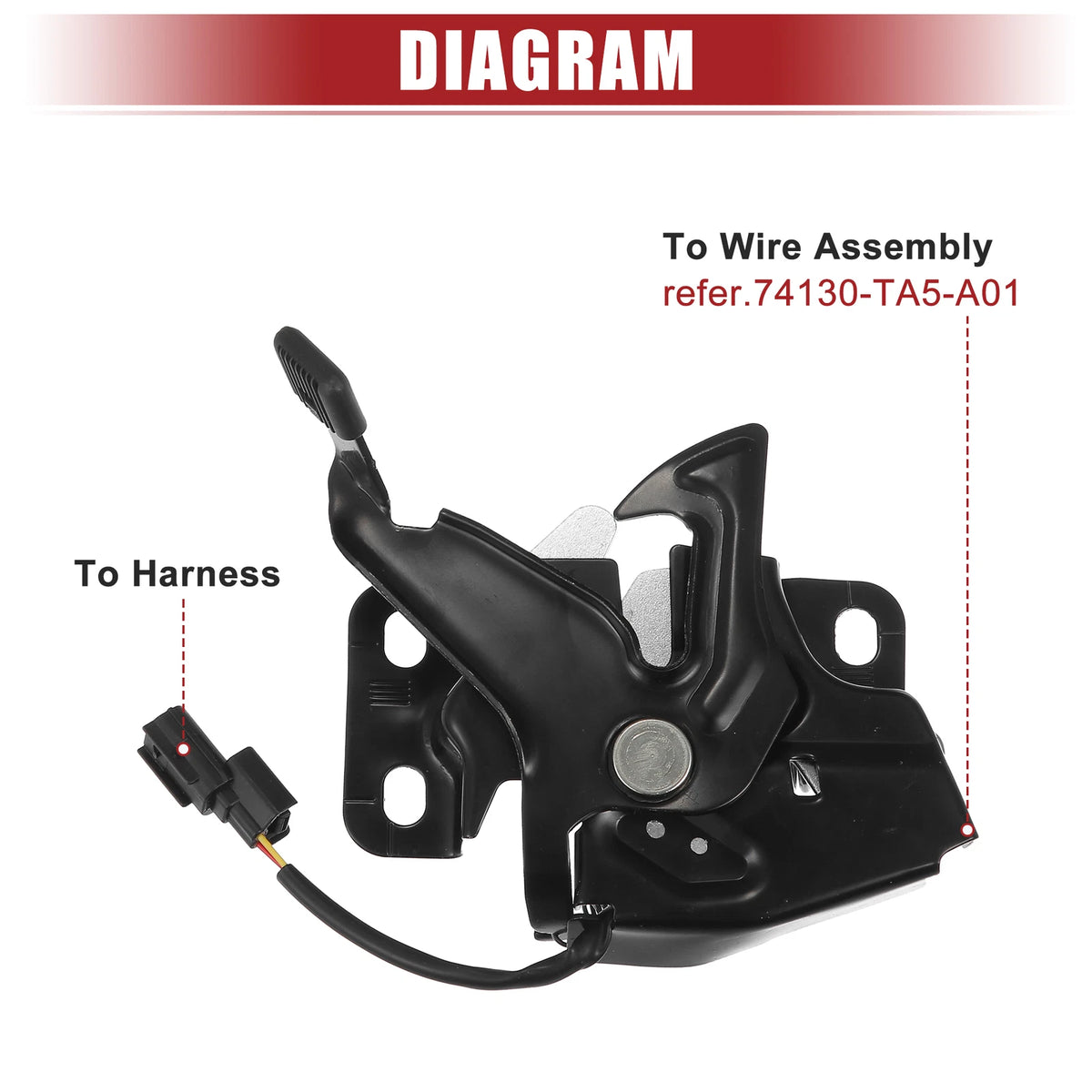Hood Latch with Sensor for Honda Accord Crosstour (2010–2015)