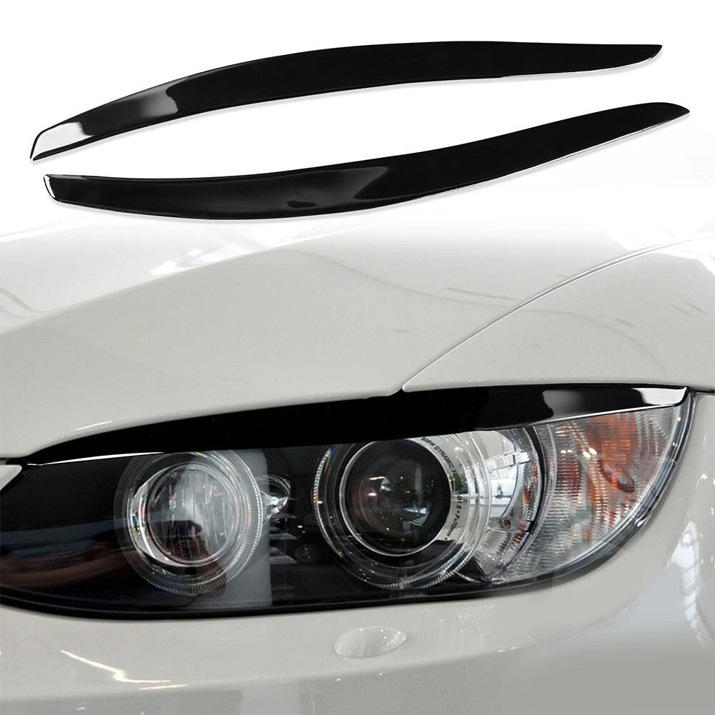 Gloss Black Headlight Eyelids Trim for BMW 3-Series E92 E93 M3 (2006–2012)