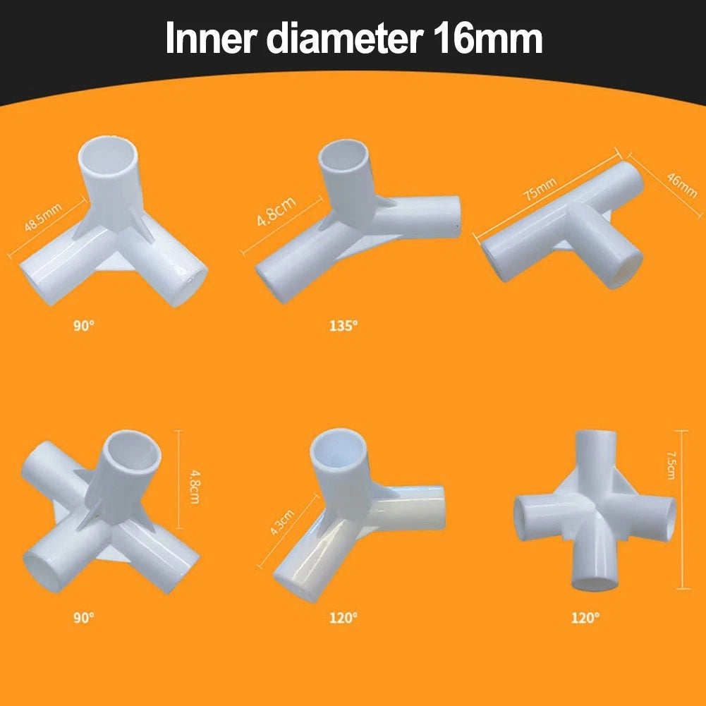 10pcs Tent Pole Tee Connectors for Camping Tents (16mm)