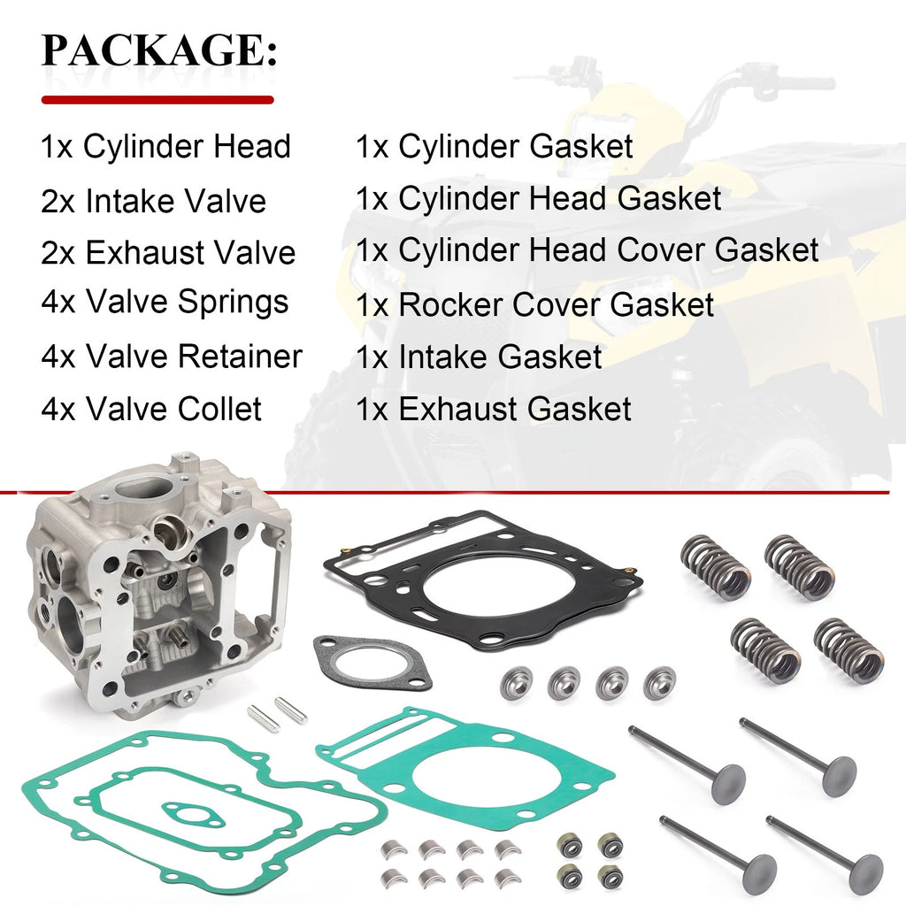 Cylinder Head w/ Valve Kit 3085527 for Polaris ATP 500 (2004–2005) Xpedition 425 (2000–2002)