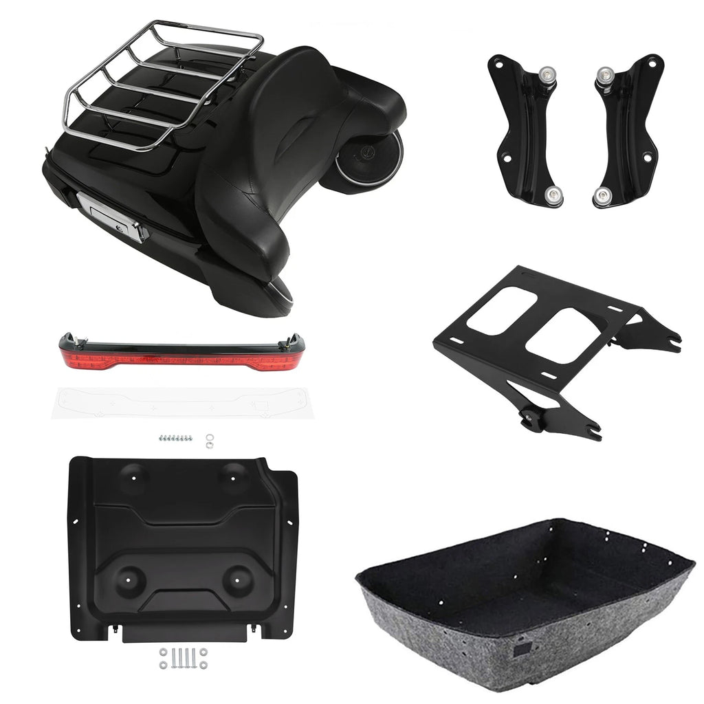 Trunk Backrest Rack Speaker Light Mount Plate for Harley Touring (2014–2026)