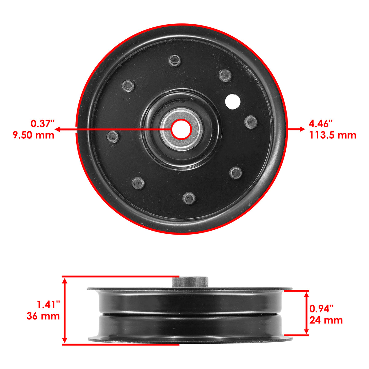 Deck Idler Pulley 38-Inch Replacement for John Deere 130 160 165 (1968–1998)