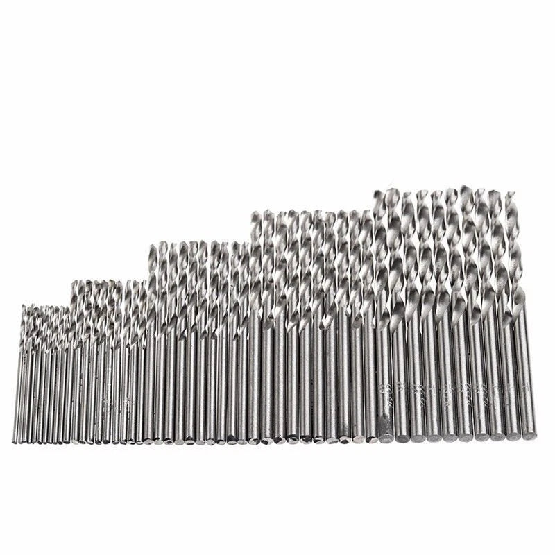 50pcs HSS Coated Drill Bits Set for Wood Plastic (1mm-3mm)