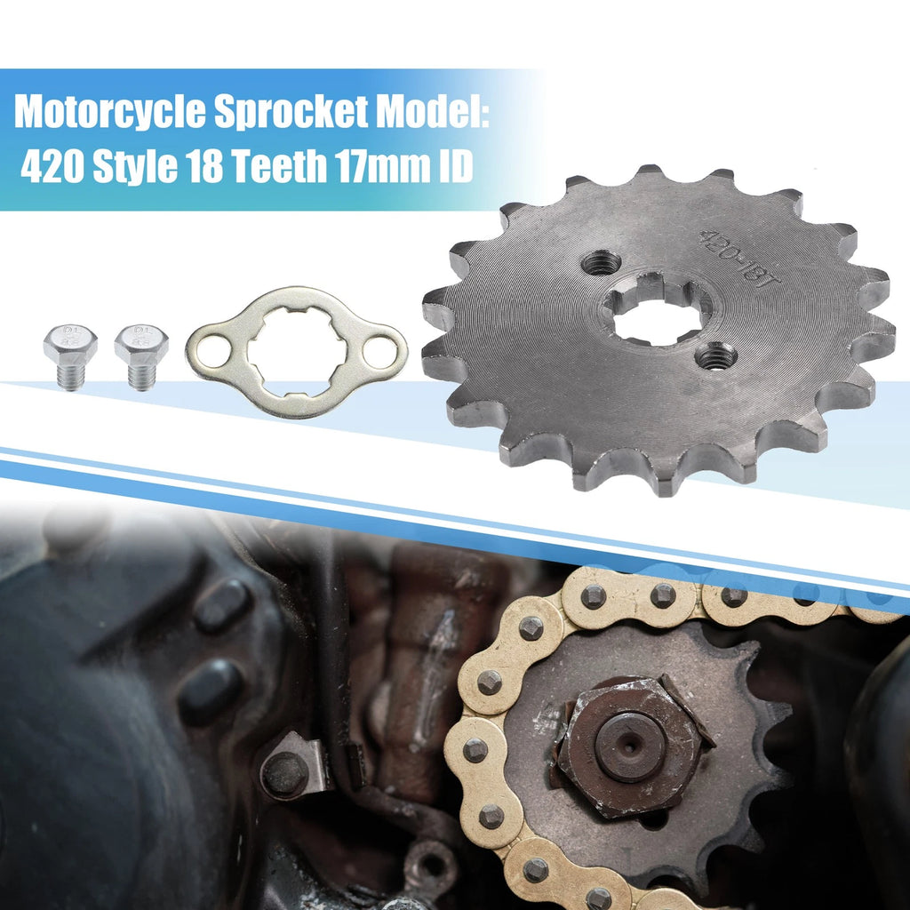 Engine Sprocket Set 18T 420 Chain Front 17mm ID for Pit Bike ATV (2000–2024)