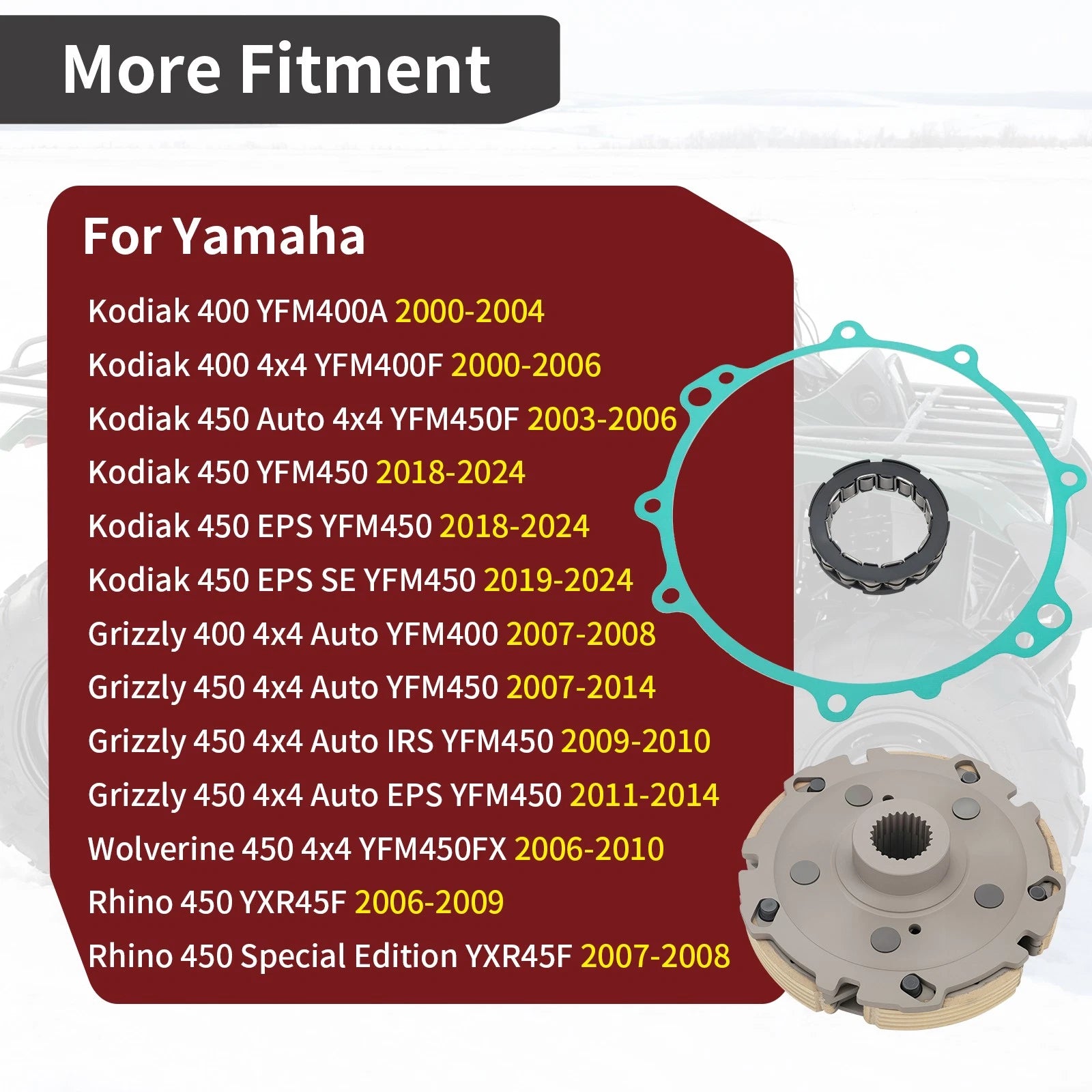 Wet Clutch Centrifugal Carrier w/ Bearing for Yamaha Kodiak Grizzly (400-450)