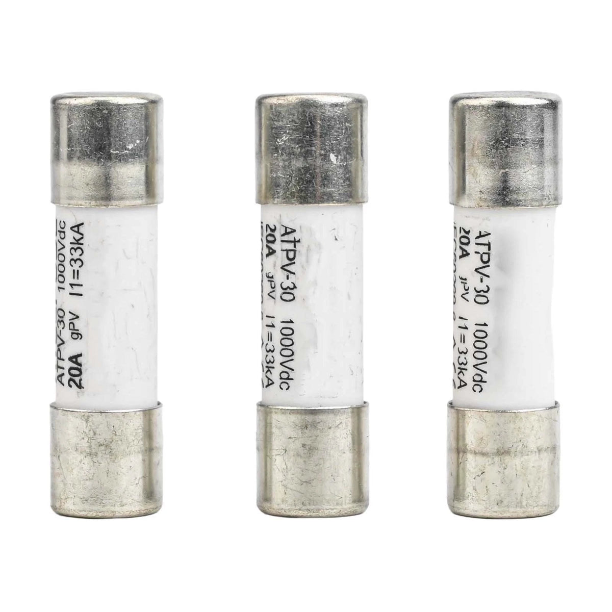 Set of 3 High Strength Solar Fuses 10x38mm for Secure Integration