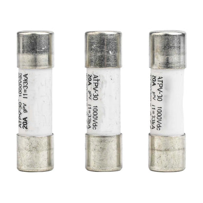 Set of 3 High Strength Solar Fuses 10x38mm for Secure Integration