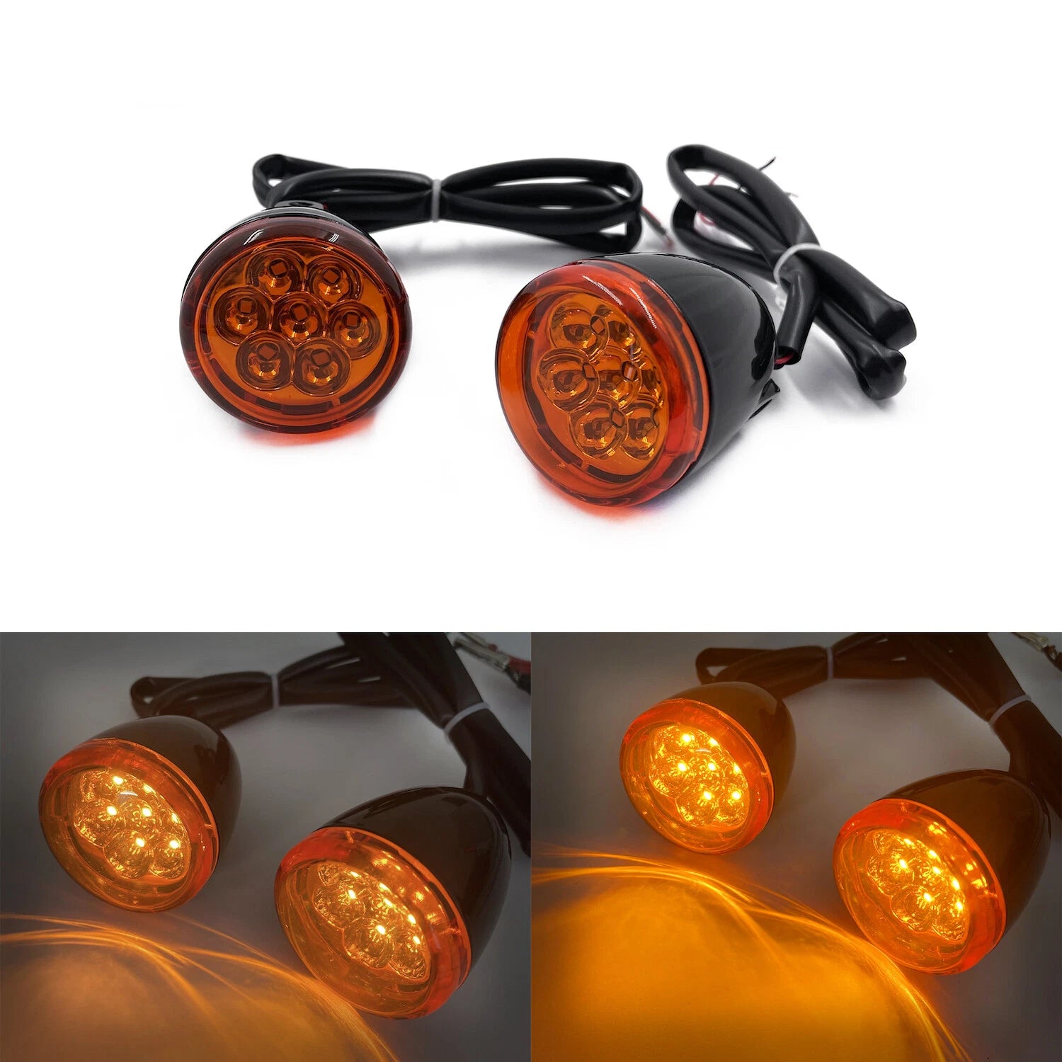 Front Running Brake Turn Signal Light Indicator Amber for Harley Sportster (1992–2023)
