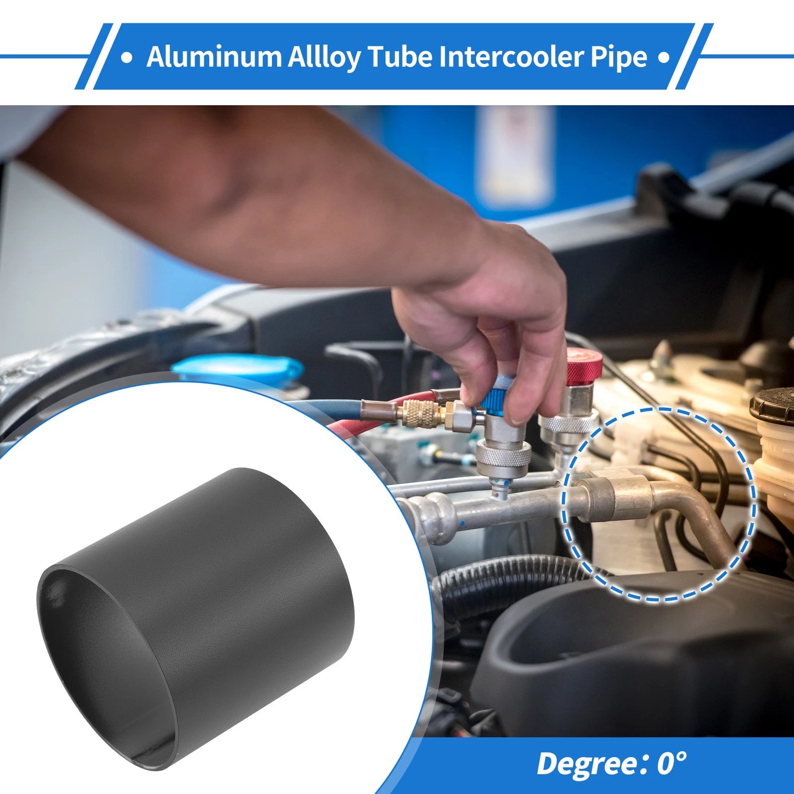 Intercooler Pipe 2.99" OD 3" Length 0.07" Thick Black for