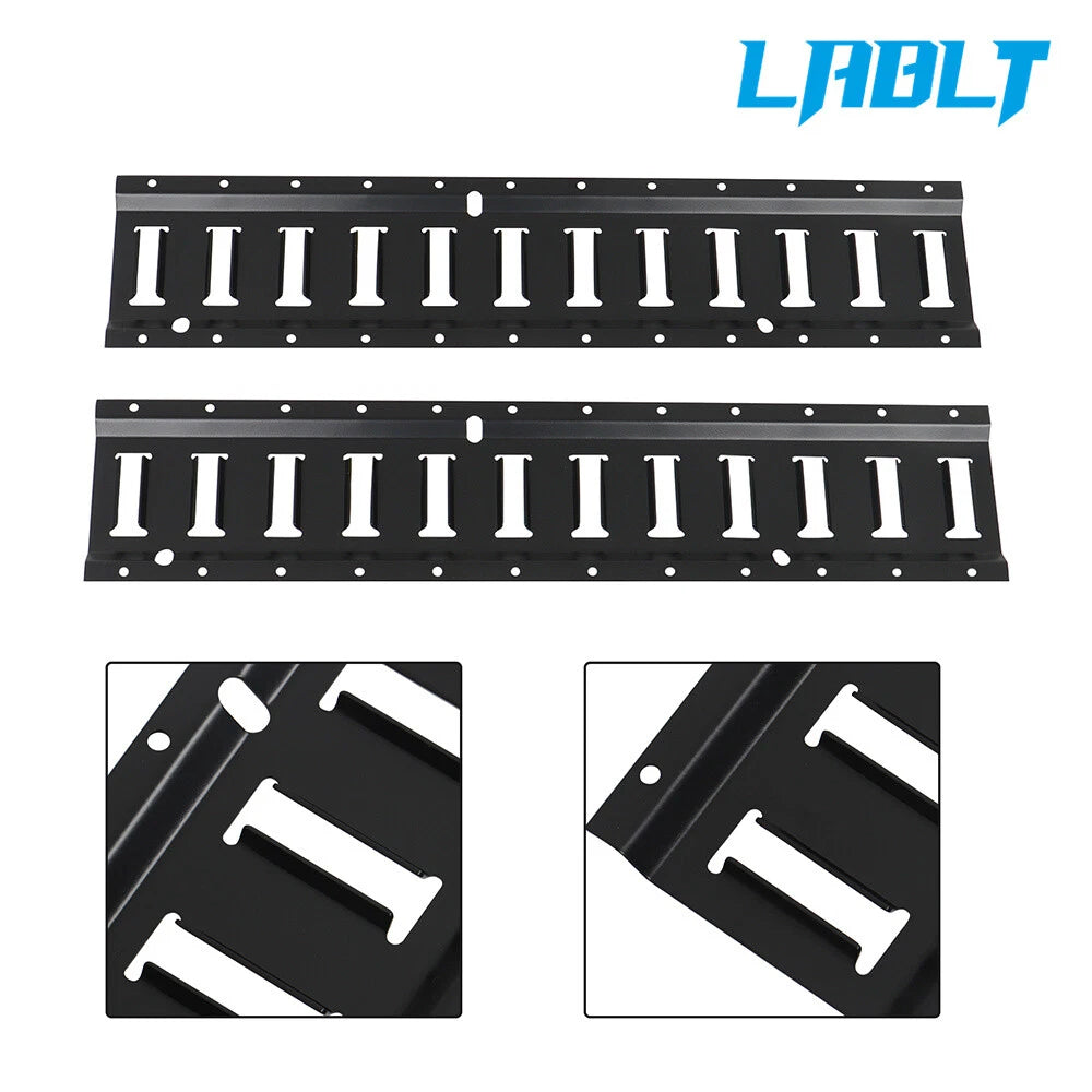 2X E Track Tie Down Rail Kit 2' for Garages Vans Trailers (Black)