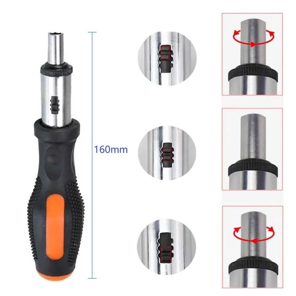 Magnetic Bit Holder Ratchet Screwdriver for