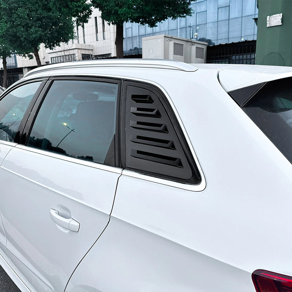Black Rear Window Quarter Glass Louver Cover for Audi A3 S3 8V (2014–2020)