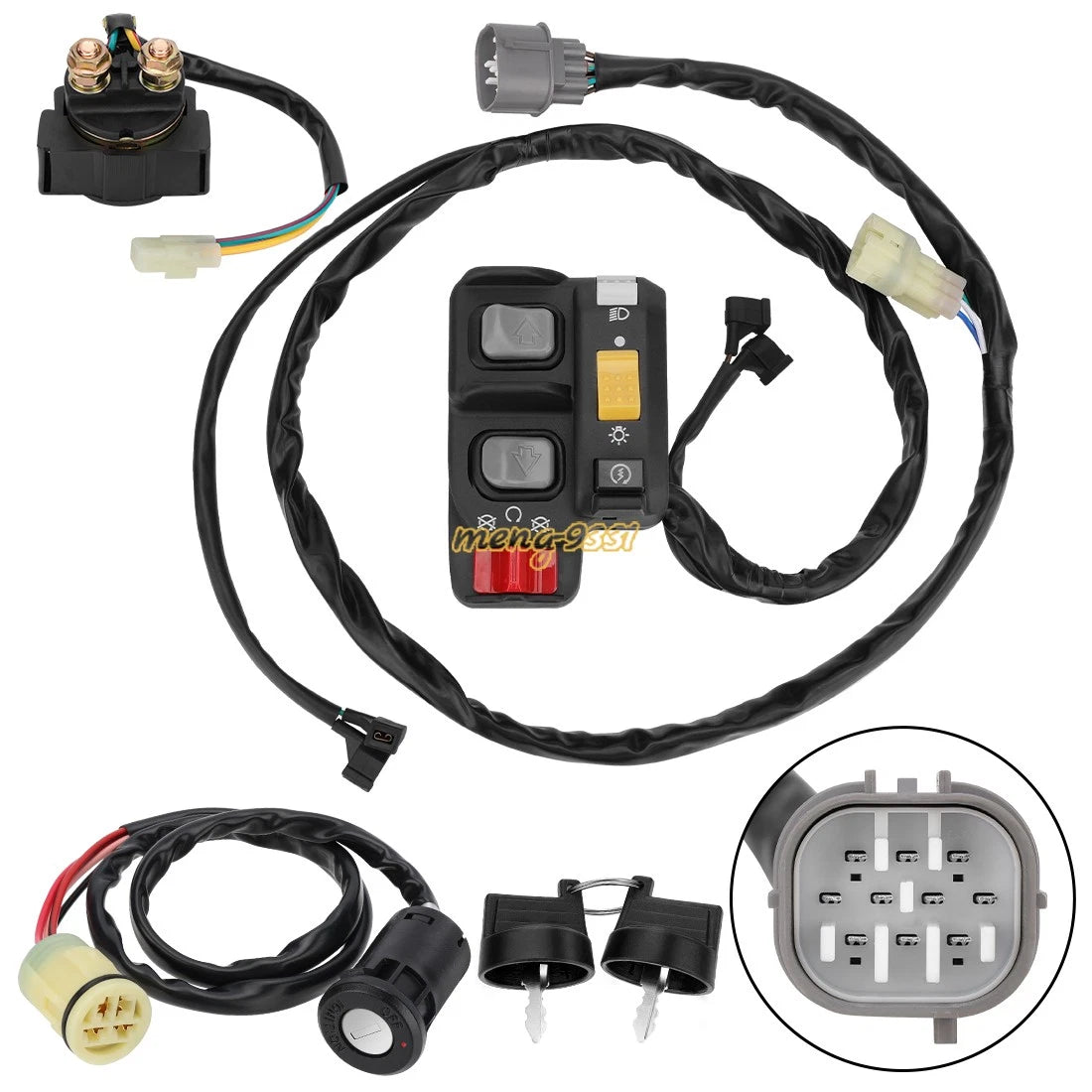 Left Handlebar Key Starter Relay Switch Kit for Honda Rancher 350 (2006)