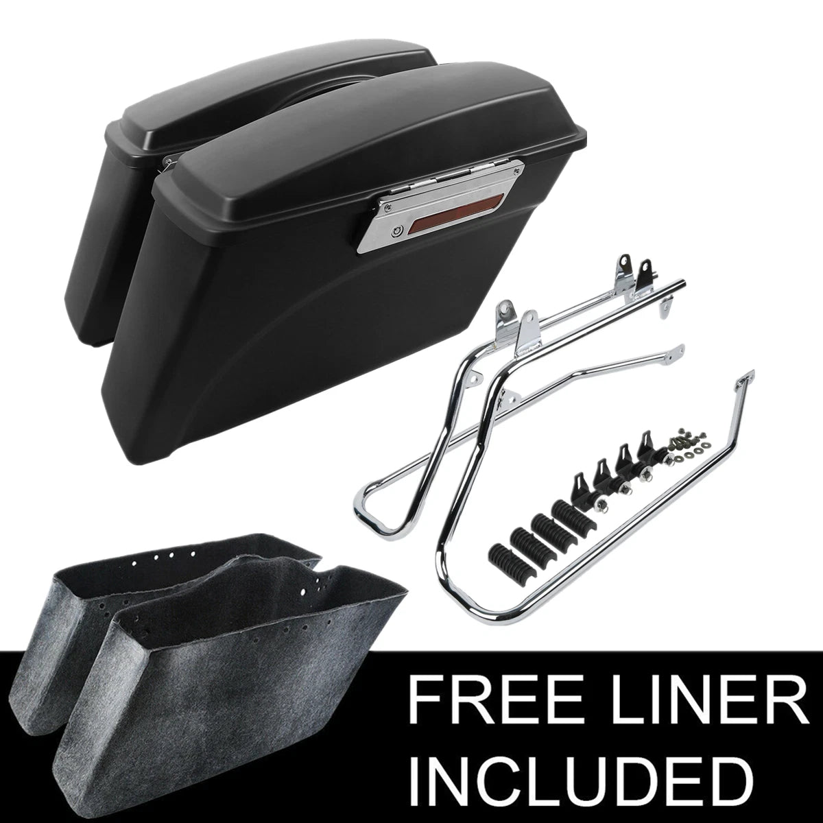Matt Hard Saddlebags Conversion Brackets for Harley Softail Fatboy (1984–2017)