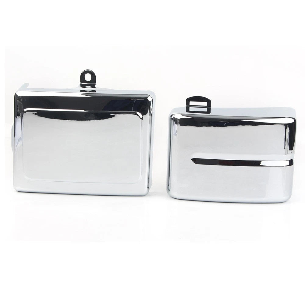 Chrome Battery Side Covers for Harley Dyna Fat Bob/Glide (2006–2017)