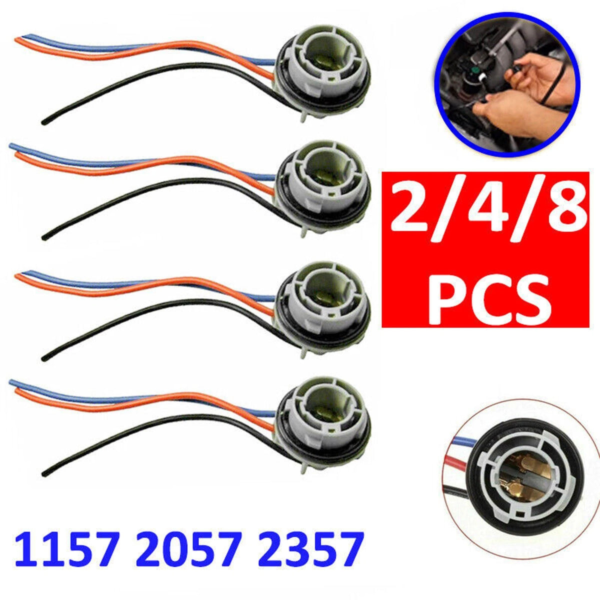 Set of 4 Bulb Socket Adapter Base Connectors for