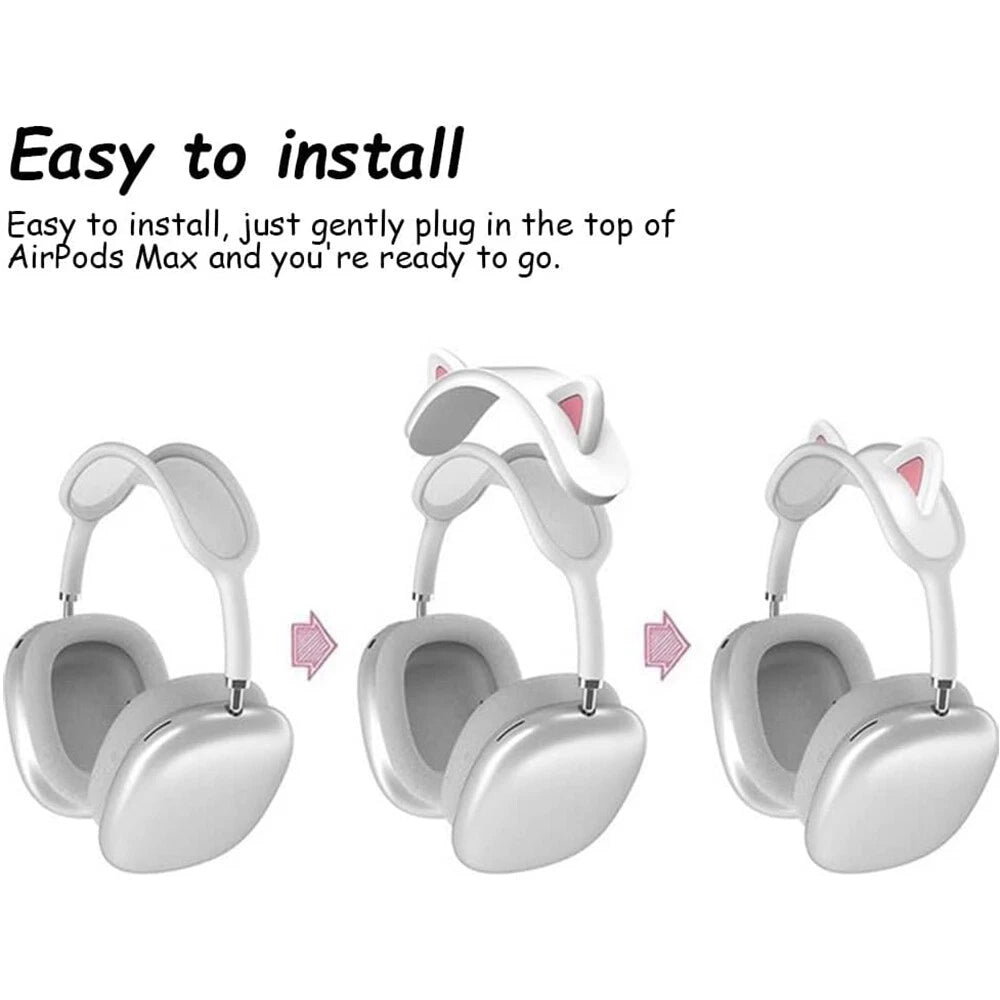 Cat Ear Shape Anti-Scratch Protective Cover for Apple AirPods Max (2020–2023)