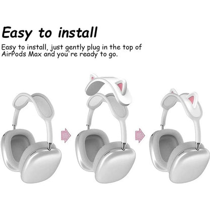 Cat Ear Shape Anti-Scratch Protective Cover for Apple AirPods Max (2020–2023)