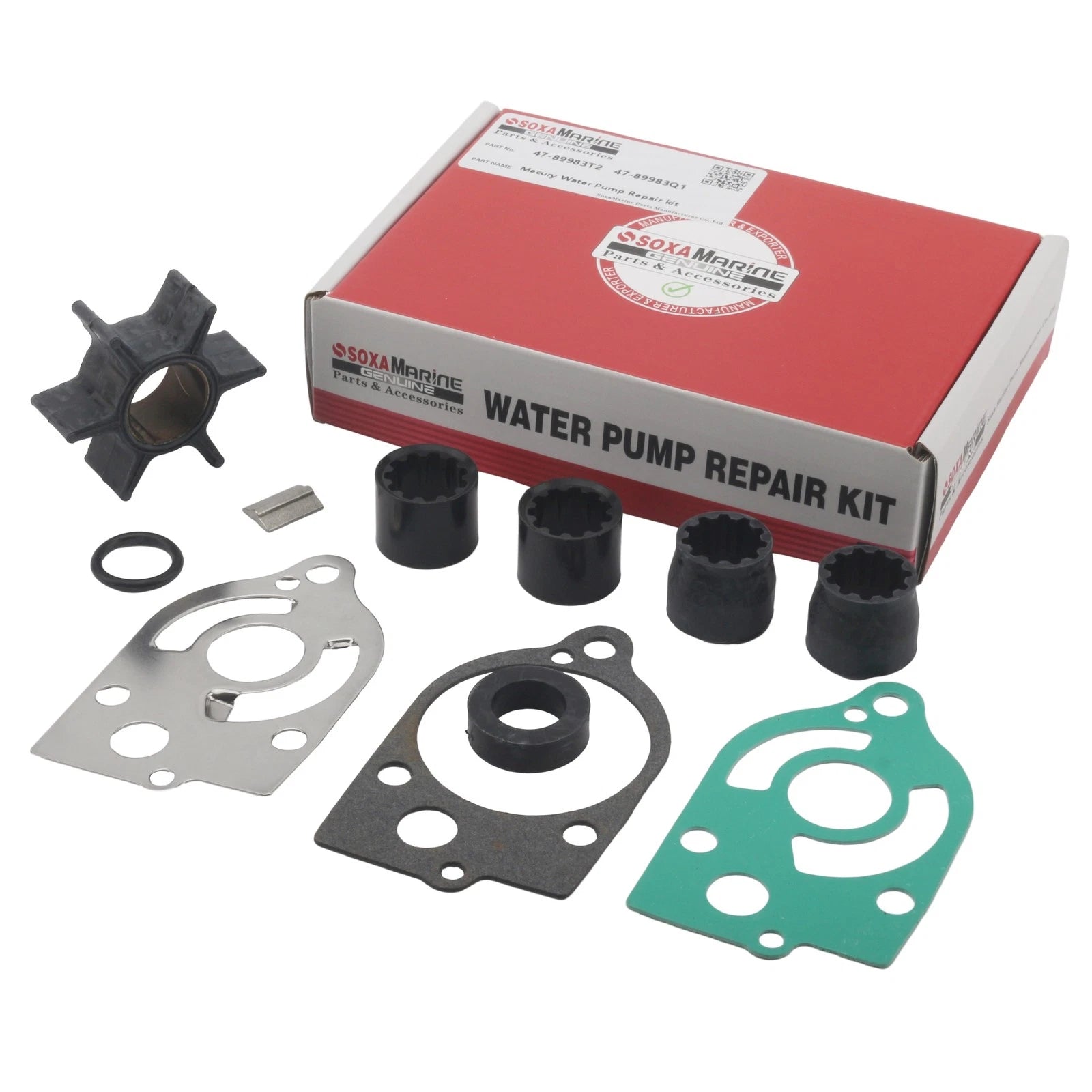 Water Pump Impeller Kit for Mercury Mariner Outboard 30-70hp (Replaces 47-89983Q1)