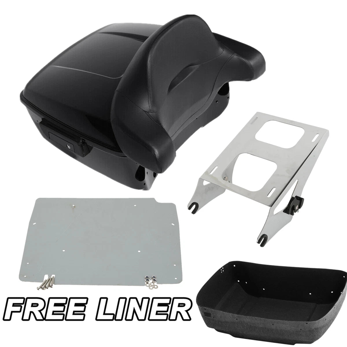 Trunk Backrest Pad Mount Rack Plate for Harley Electra Glide (2014–2023)