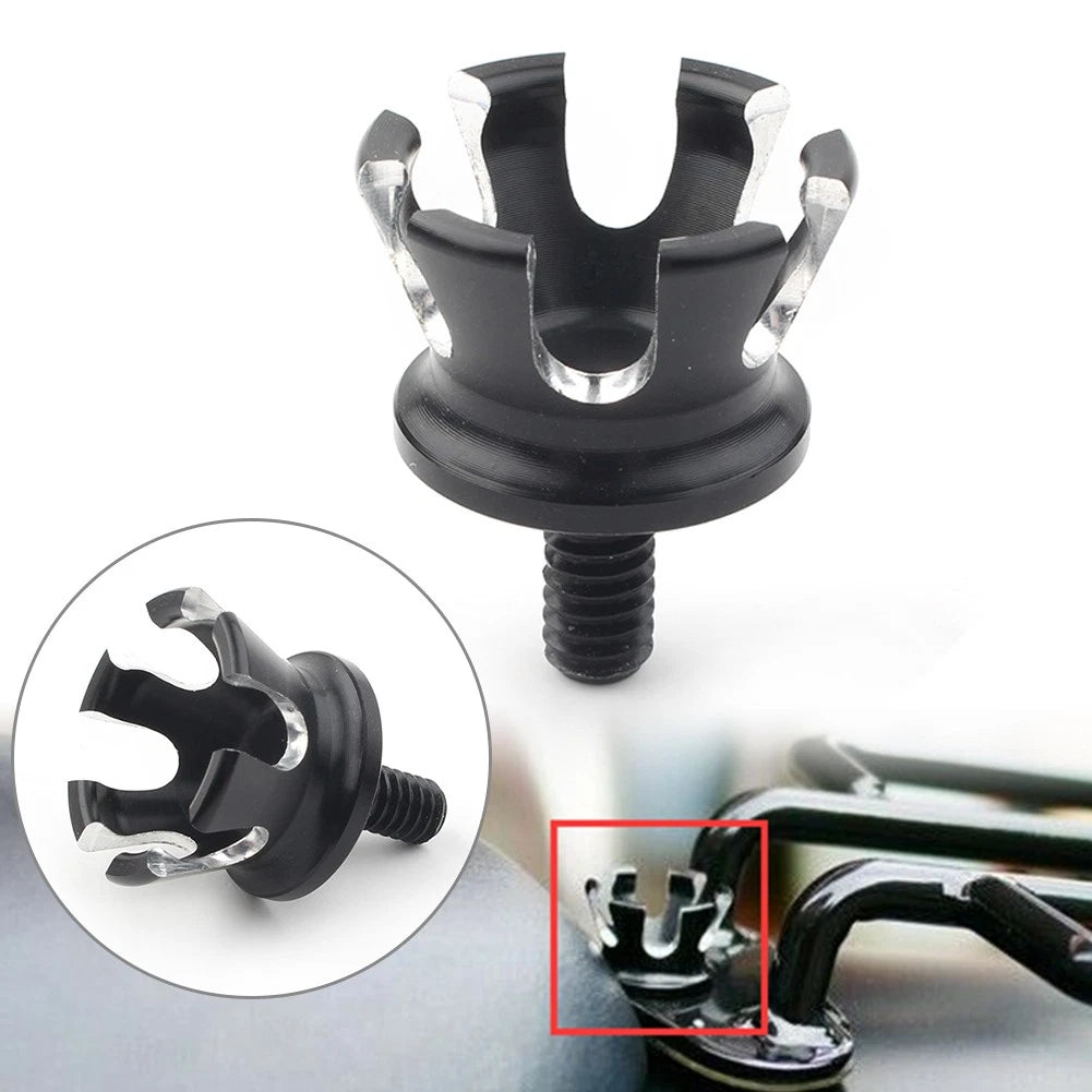 Rear Seat Bolt Tab Screw Mount for Harley (1996–Present) Black/White