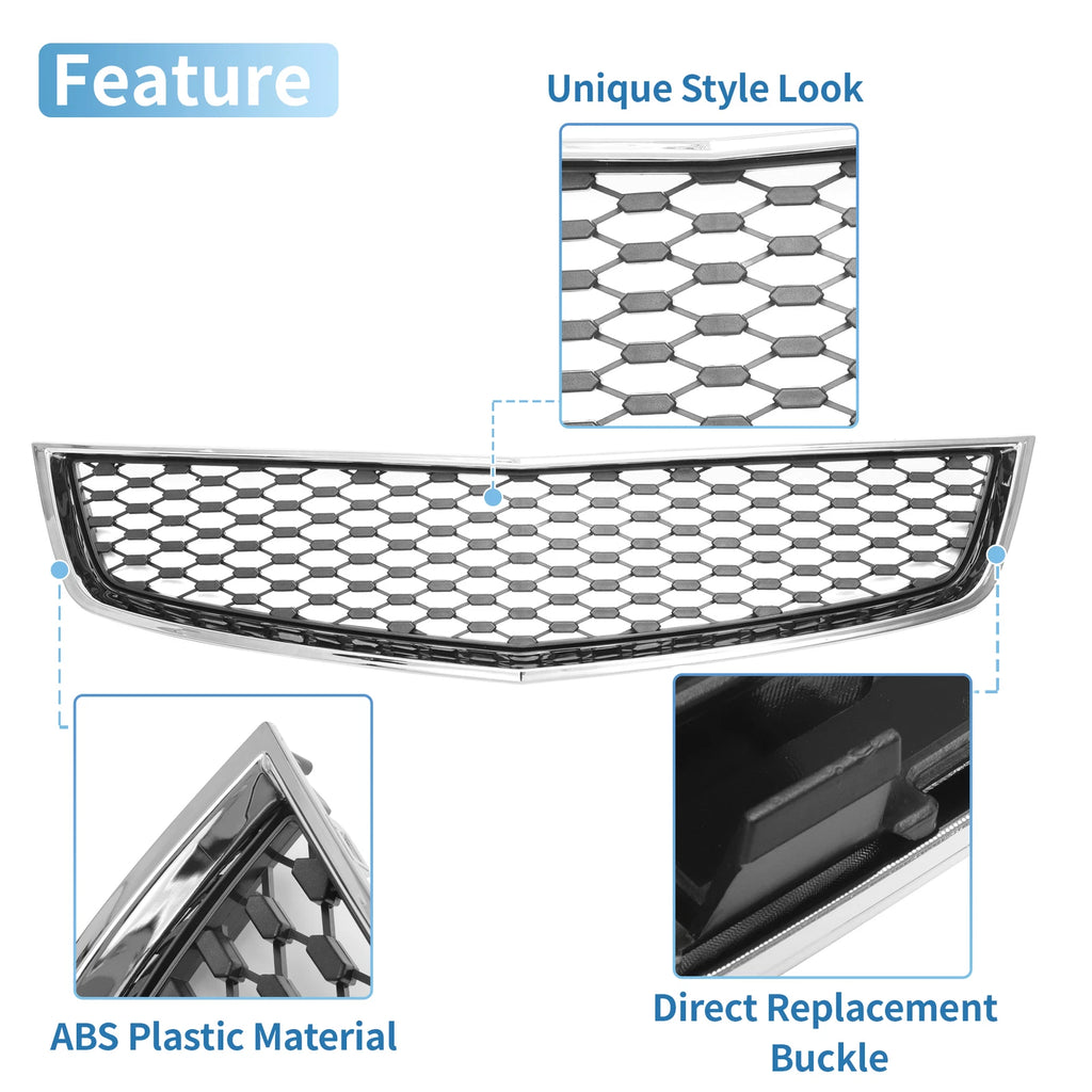 Front Lower Bumper Grille for Chevrolet Equinox (2010–2015) Chrome