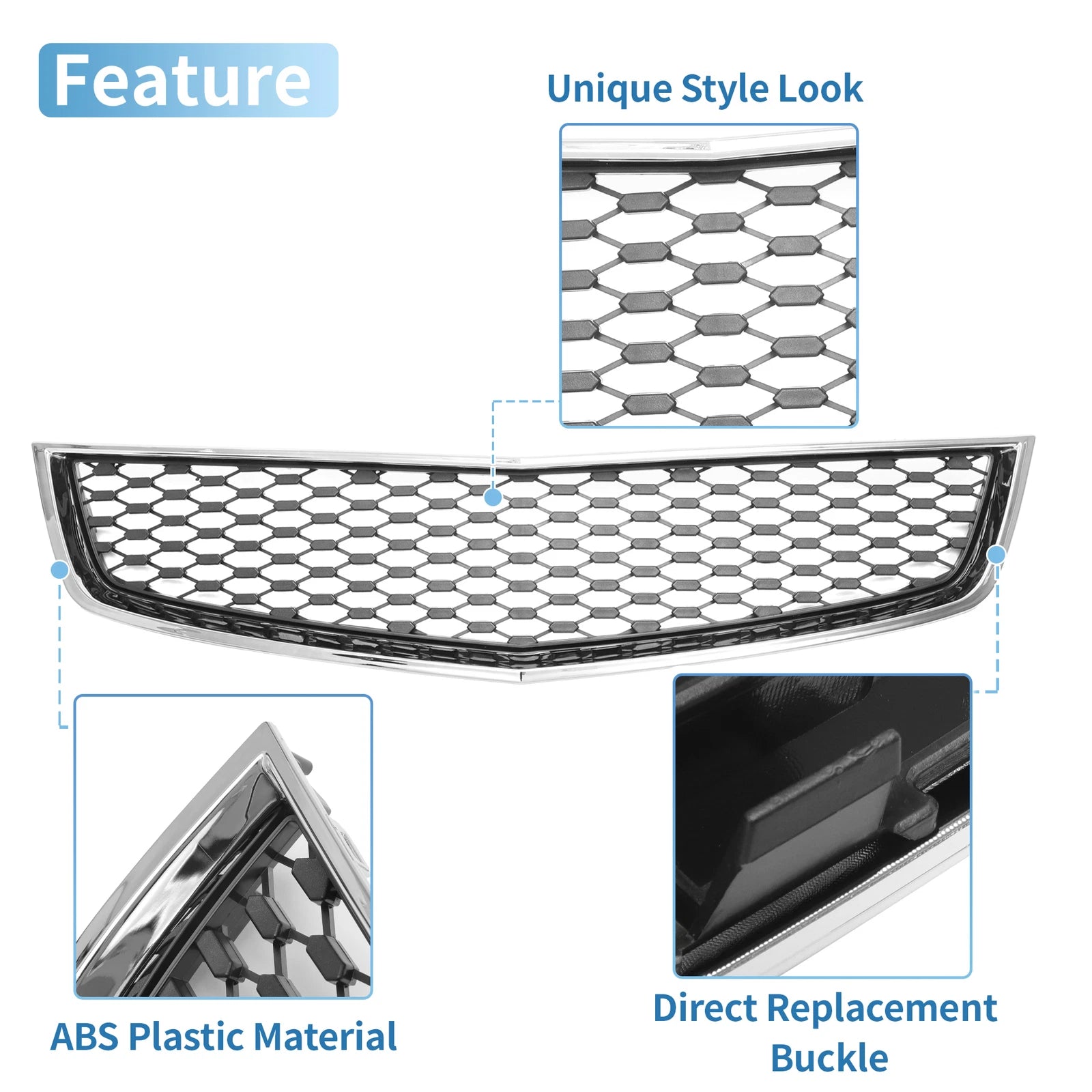 Front Lower Bumper Grille for Chevrolet Equinox (2010–2015) Chrome