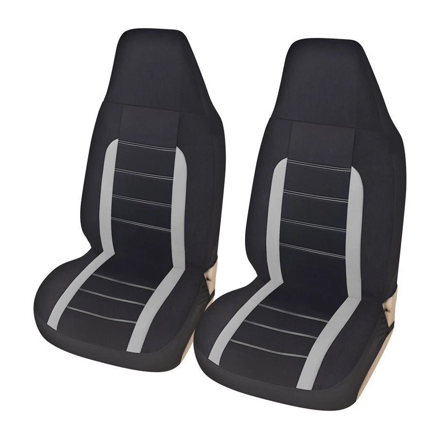2X Front Seat Covers for Car (Fashion Style, Gray)