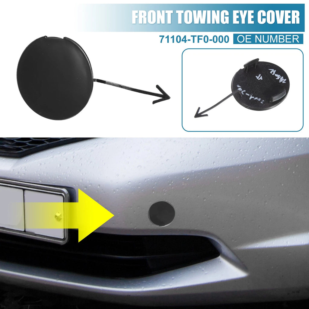 Front Bumper Tow Hook Cover for Honda Jazz Fit GE (2008–2010) Black
