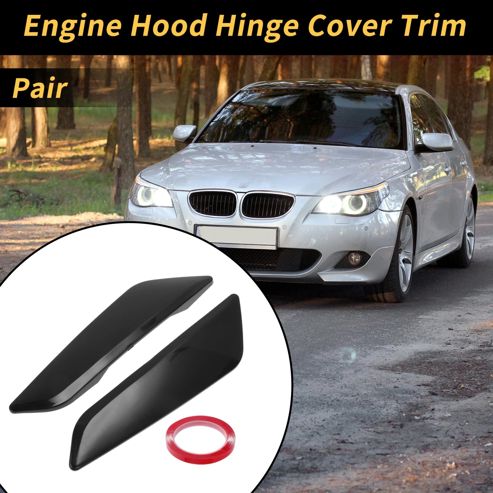 Engine Hood Hinge Cover Pair Replacement for BMW G30 5 Series (2017–2023)