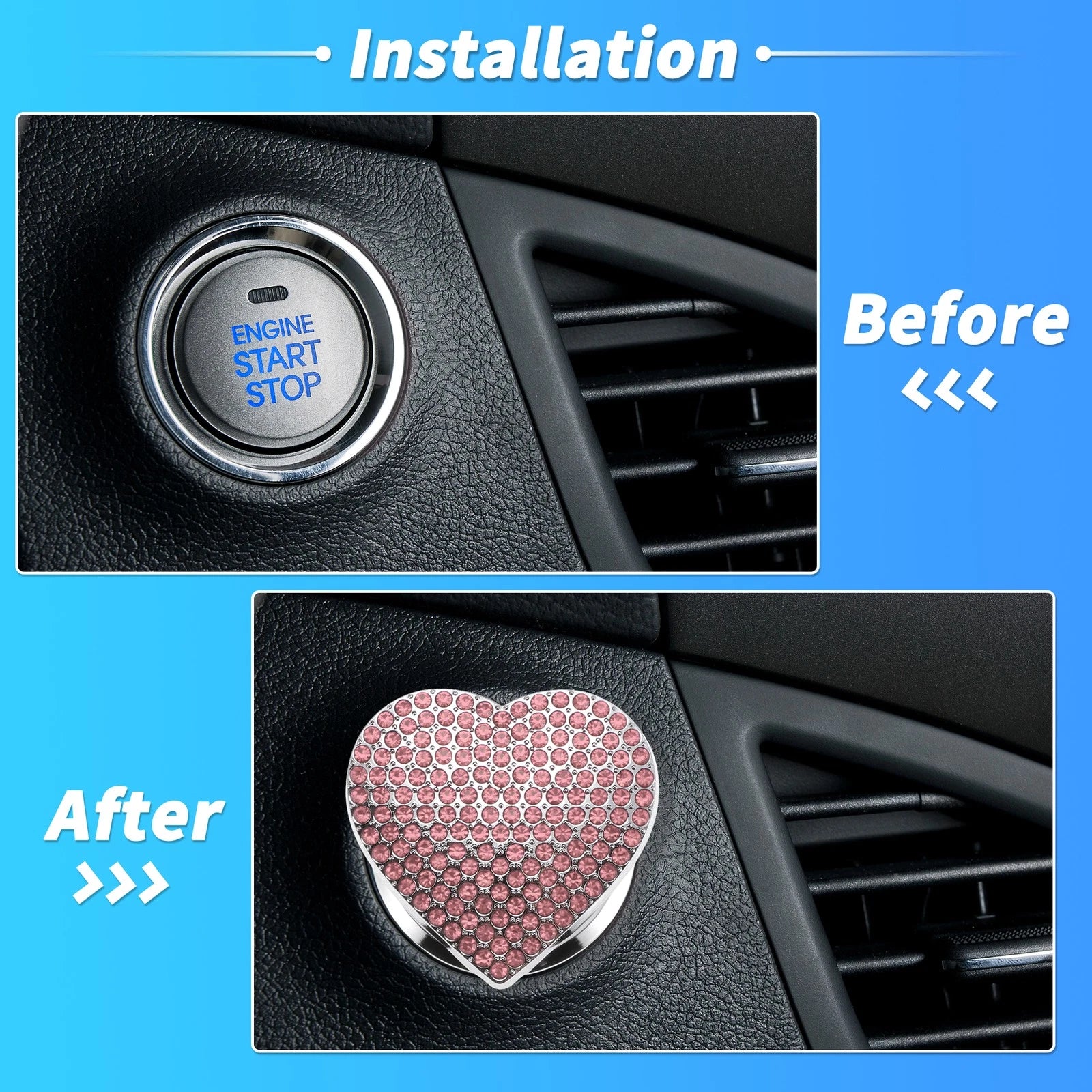 Control Switch Knob Button Cover Trim Ring for Universal (4 x 4.5 cm) Pink