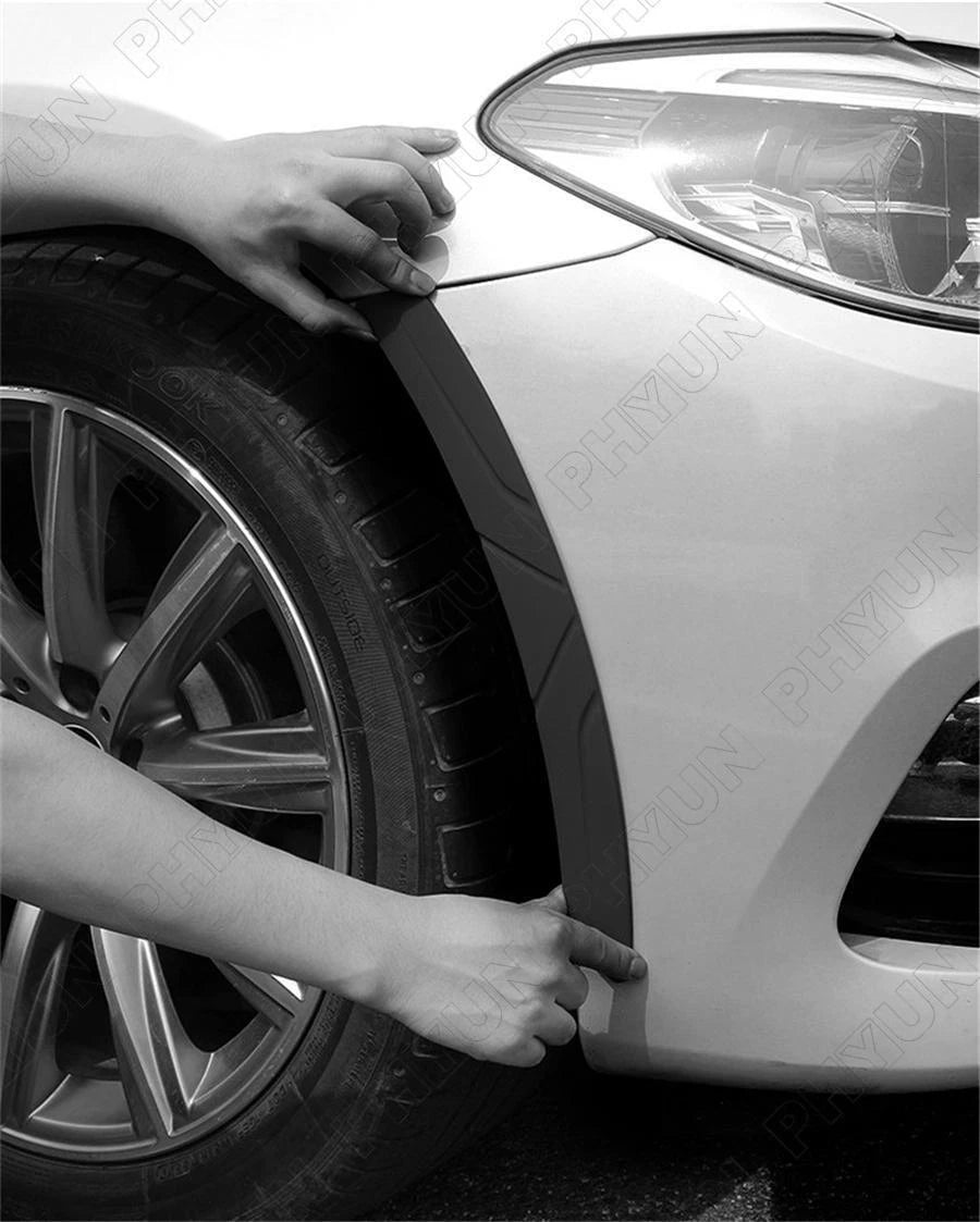 2 Pack Black Car Fender Flare Wheel Eyebrow Protection Bumper Guard Strips Trim