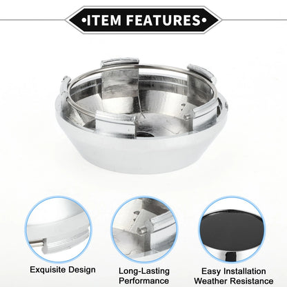 Set of 4 Wheel Hub Center Caps for 65mm ABS Silver Black