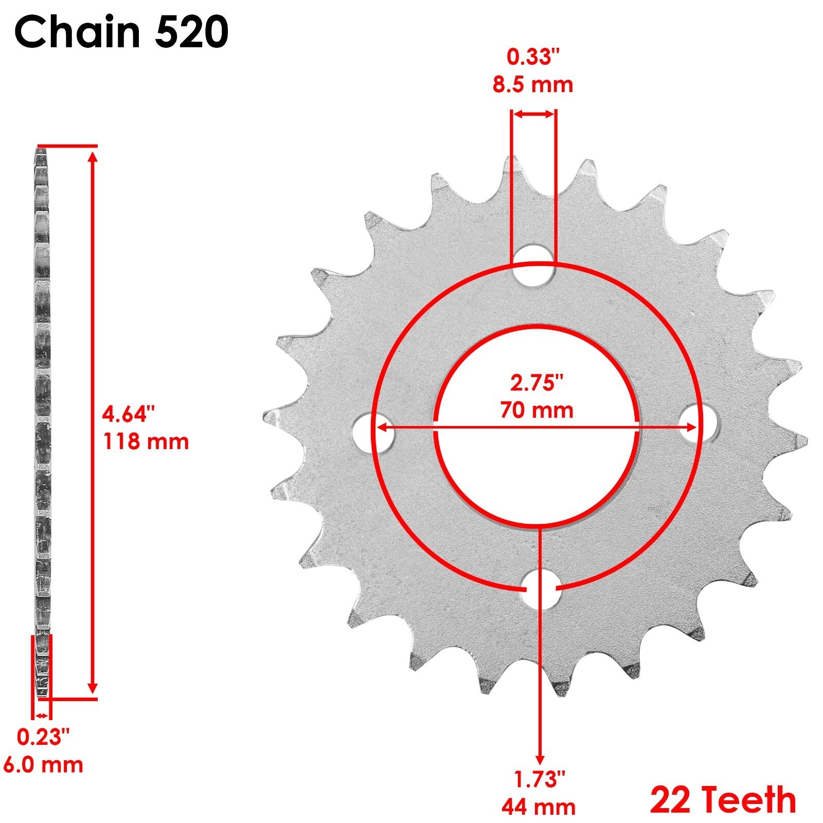 Chain and Sprockets Kit Replacement for Suzuki LT80 Quadsport 2X4 (1989–2006)