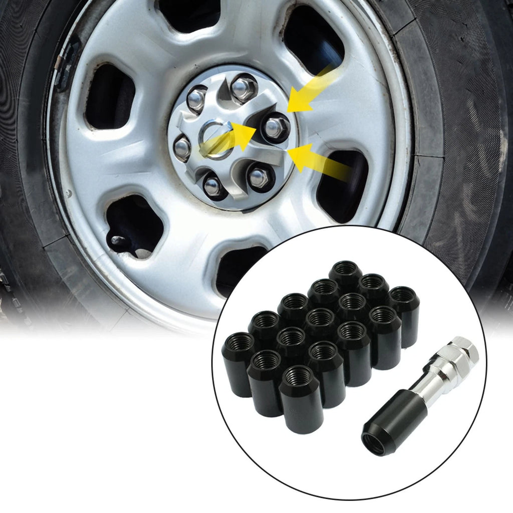 16 Pc Hex Security Wheel Lug Nuts 12x1.5 Black for Honda (2000–2026)