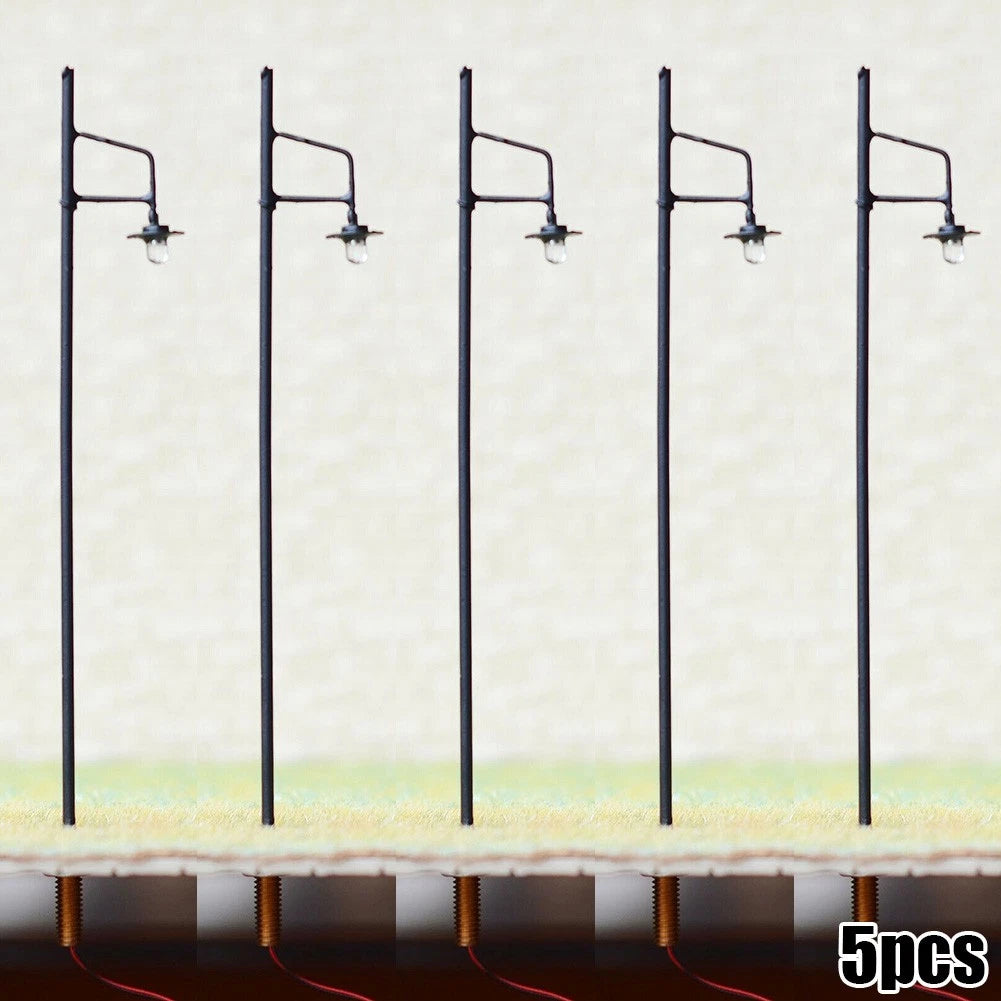 5Pcs LED Street Light for HO Scale Model Train (Station Yard)