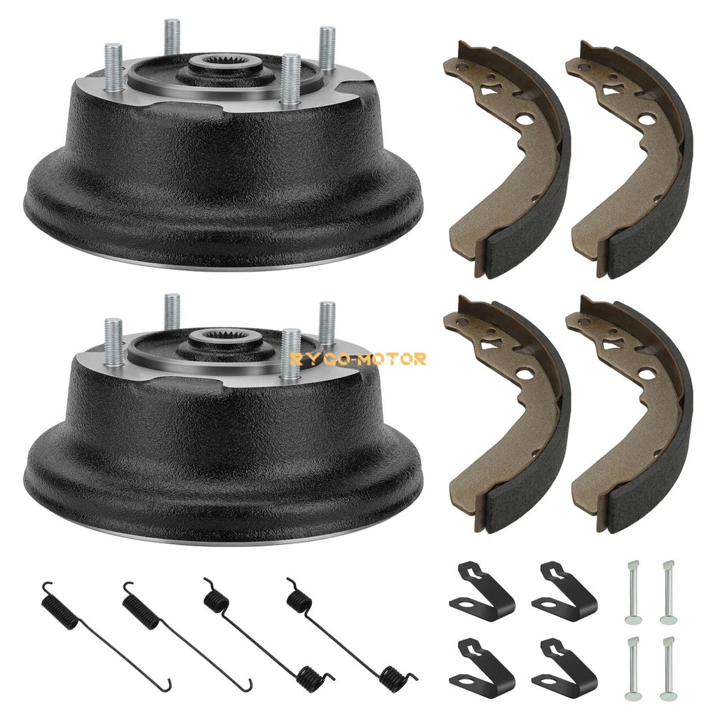 2X Rear Brake Drums & Shoes Kit for Kawasaki KAF400 Mule 600 610 (2005–2016)