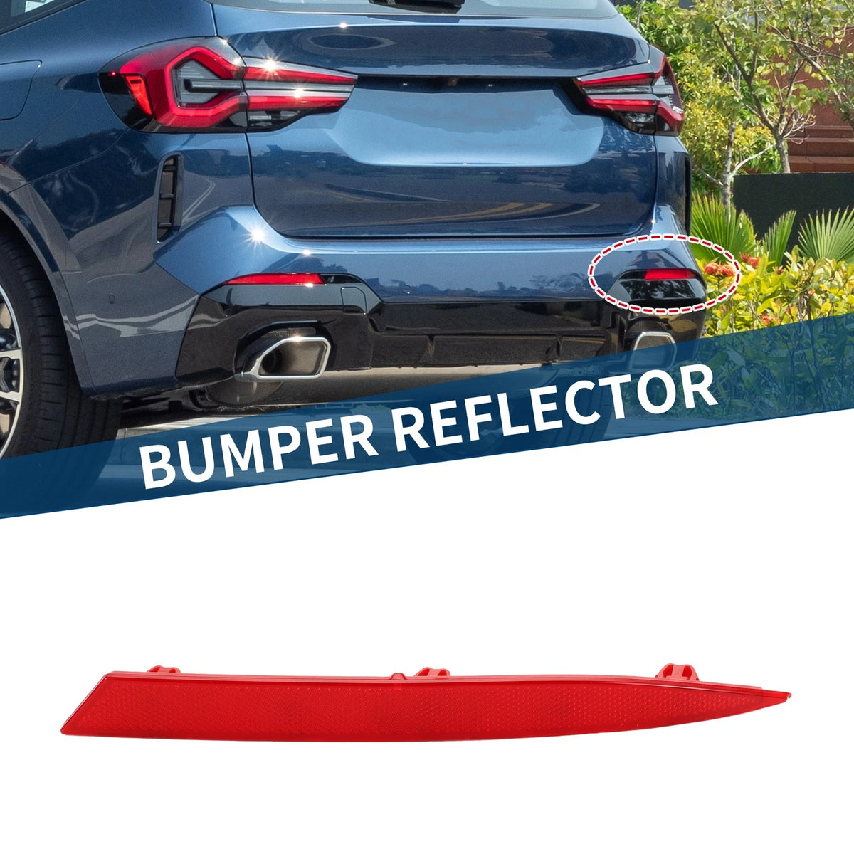 Bumper Reflector No. 63148083834 for BMW X3 (2022–2024) Red Rear Right