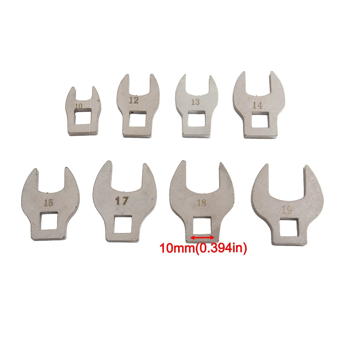 8-Piece Wrench Toolset (10-19mm) for Automotive Use