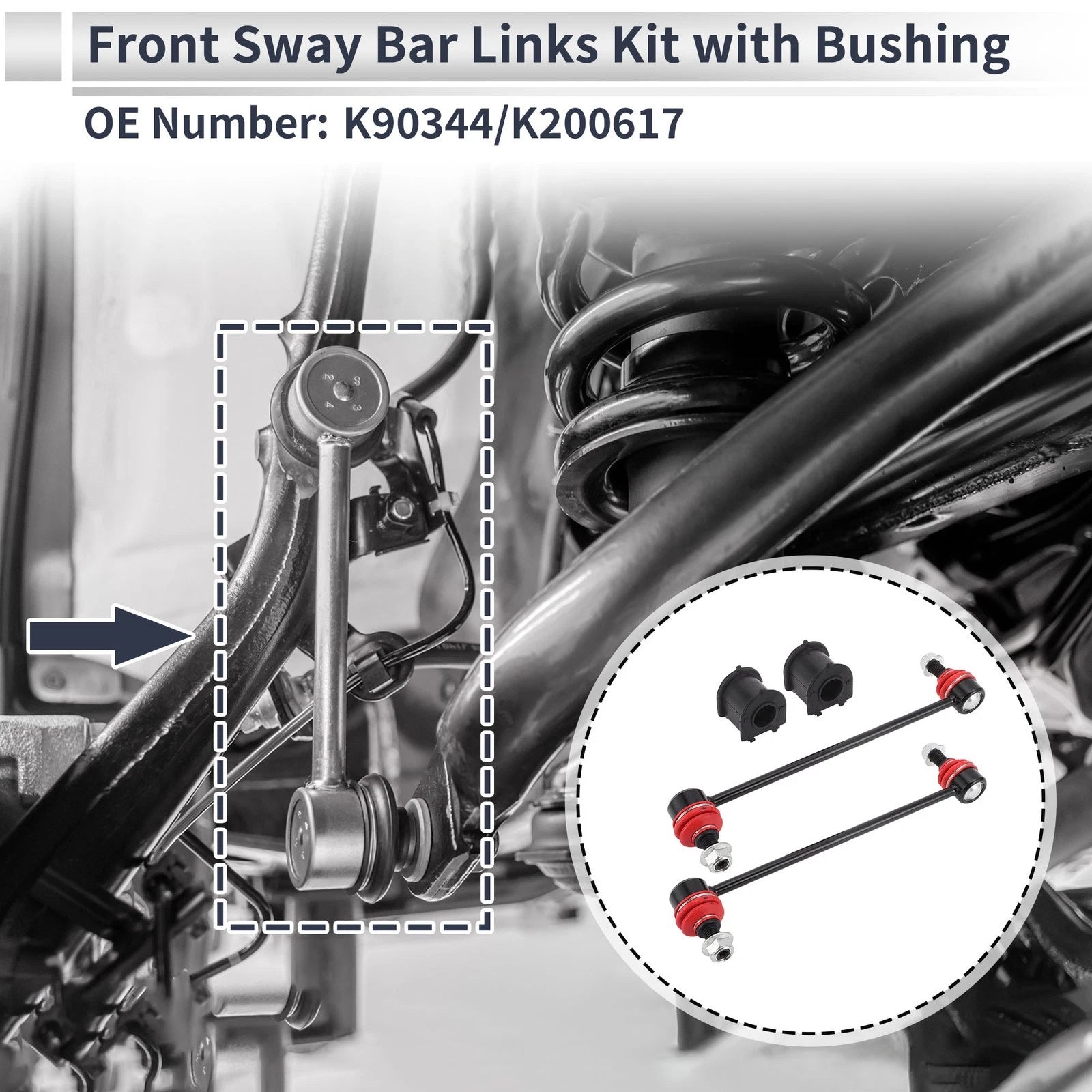 Front Stabilizer Bar Links with Bushings for Mazda 3 (2004–2009)