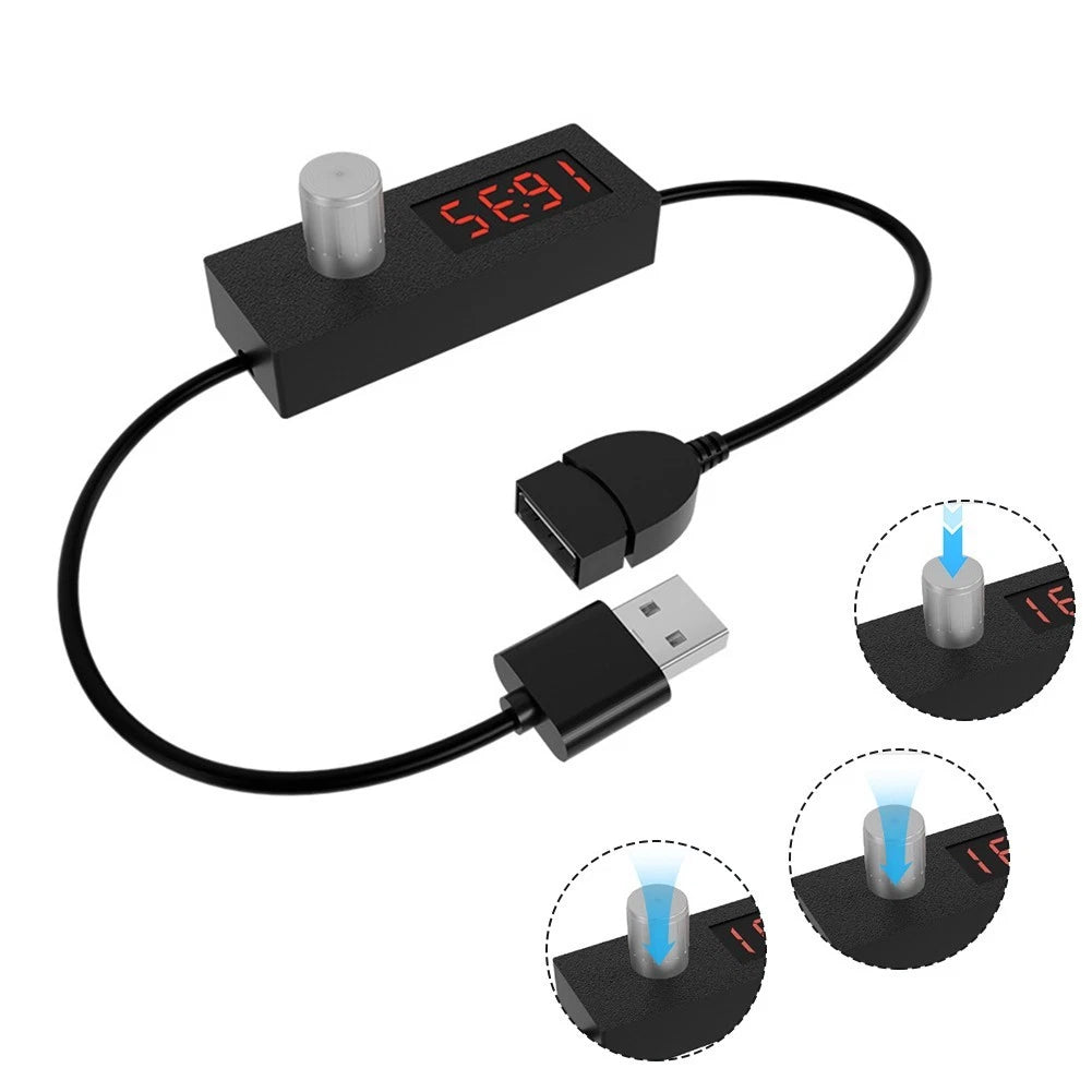 USB timer power off switch cable for fish tank and office use