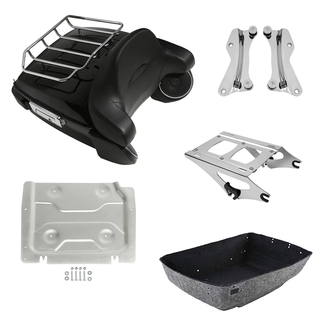 Trunk Backrest Rack Speaker Light Mount Plate for Harley Touring (2014–2026)