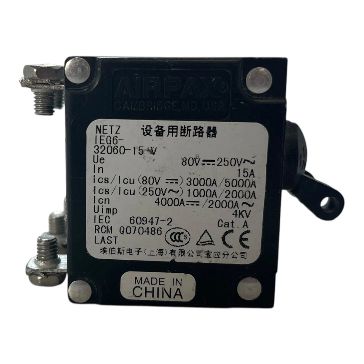 Set of 3 Airpax IEG6-32060-15-V Circuit Breakers 20A 250V
