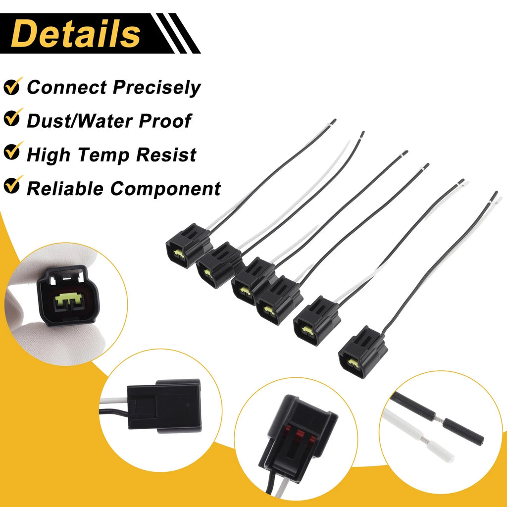 6X 2 Pin Ignition Coil Connector Plug for Ford Escape (2001–2007)