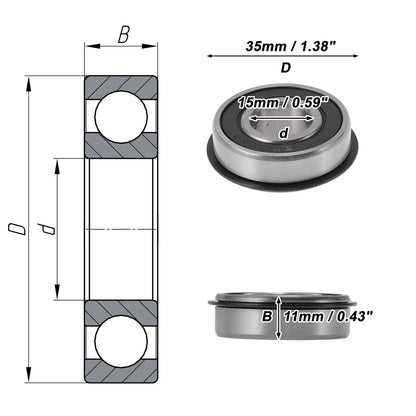 6202NR2RS Deep Groove Ball Bearings for Scooter Skateboard (15x35x11mm)